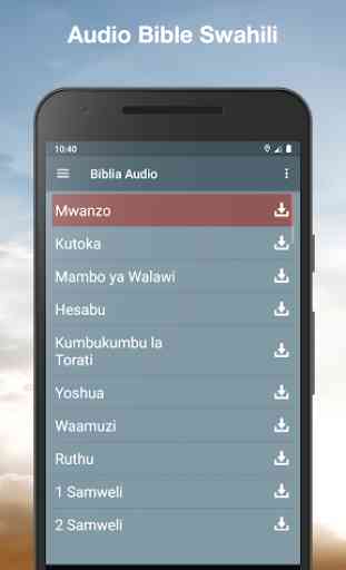 Audio Bible Swahili offline. Swahili Bible free. 1