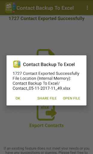 Backup Contact To Excel (Import & Export To XLSX) 3
