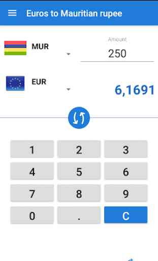 Euro a Rupia mauriziana / EUR a MUR 1