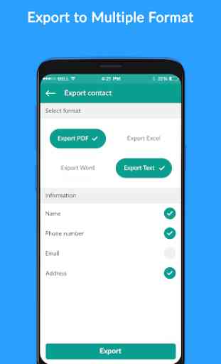 Export Contacts to Excel, Word, PDF, Text 3