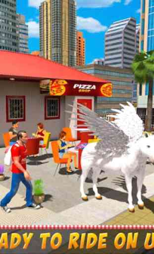Flying Unicorn Horse Pizza Delivery Boy 1