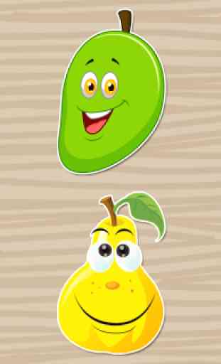 Fruits and vegetables Puzzles for Kids - FREE 3