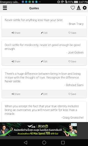 Never Settle Quotes 2