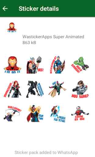 ☆ Nuovi adesivi Super Heroes (WAStickerApps) 2
