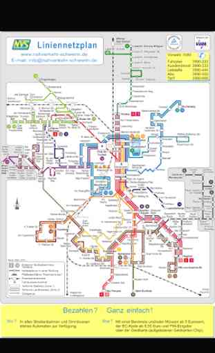 Schwerin Tram & Bus Map 1