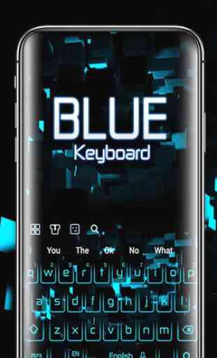 Tastiera al neon blu 1