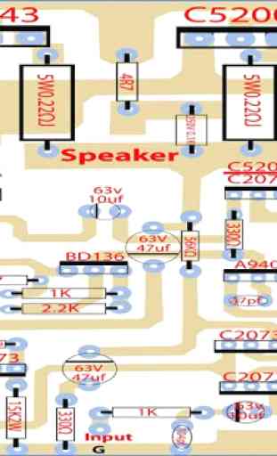 diagramma del circuito amplificatore 4