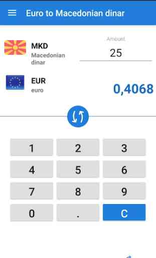 Euro a Denaro macedone / EUR a MKD 1