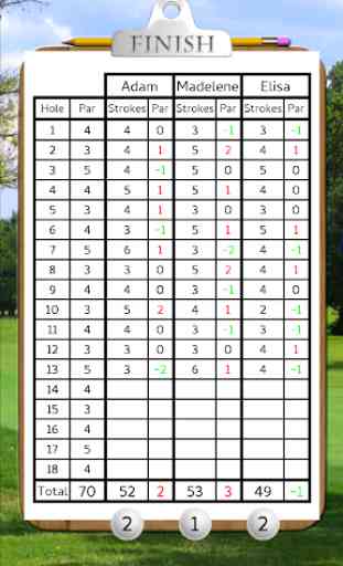 Golf & Discgolf scorecard Free 2