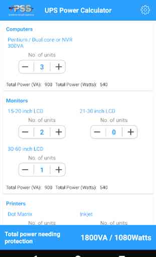 UPS Power Calculator 2