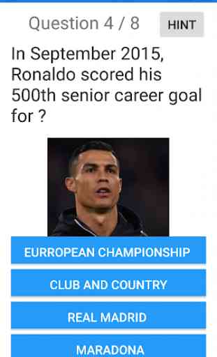 Cristiano Ronaldo Quiz : Multiple choice 3