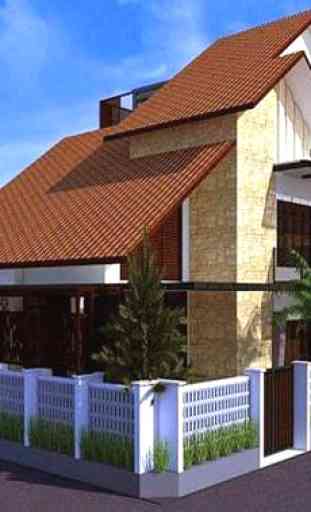 Design della casa, tetto, piano 3D completo 1