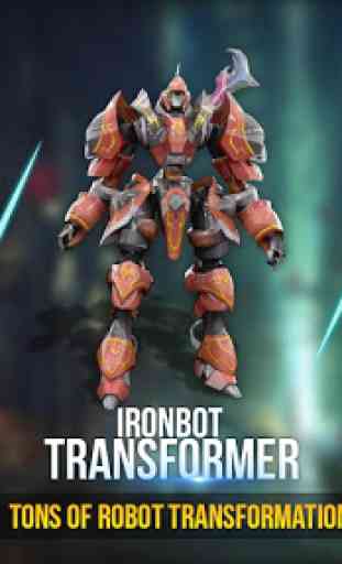 iron battle hero: robot transform cane auto guerra 3