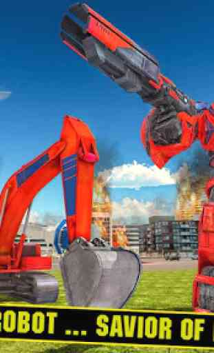 Pesante scavatrice Robot Trasformazione Gioco 1