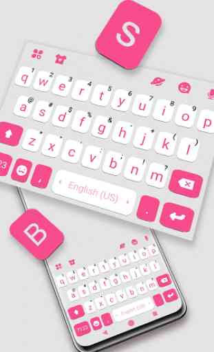 Pink White Chat Tema Tastiera 2