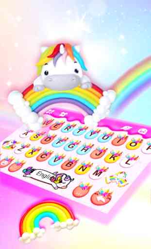 Rainbow Unicorn Smile Tema Tastiera 2