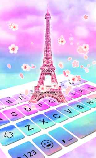 Sky Sakura Paris Love Tema Tastiera 2