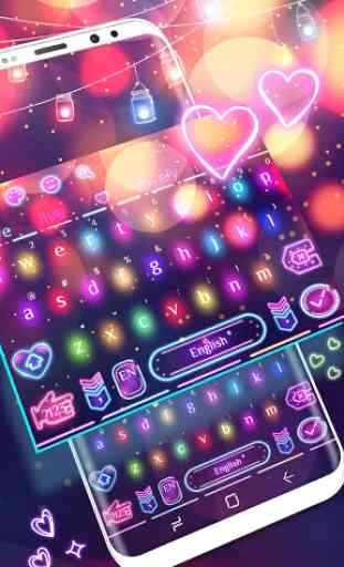 Sparkle Neon Lights  keyboard Theme 2