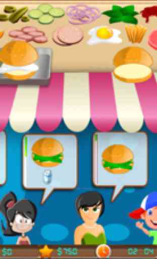 Burger Shop Big Head: giochi creatore di hamburger cibo per ragazze e ragazzi 3
