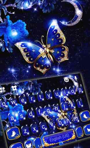Blue Fancy Butterfly Tema Tastiera 1