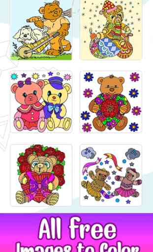 Cute Teddy Bear Color by Number- Love Glitter Book 2