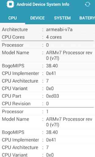 Device System Info For Android - CPU Hardware 2