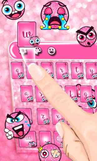 Pink glitter emoji keyboard 1