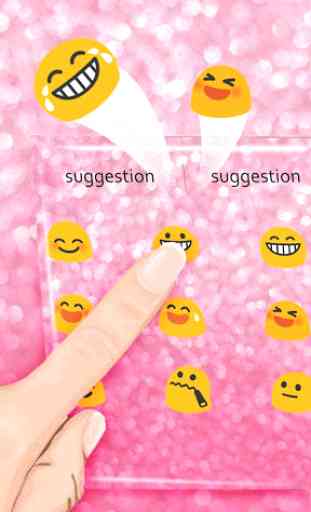Pink glitter emoji keyboard 3