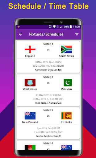 Cricket Cup 2020 Time Table Live Score Schedule 4