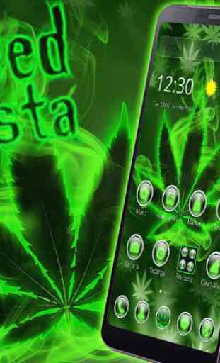 Green Theme Weed Rasta Fumo 3