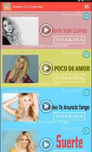 Shakira Top Ringtones 1