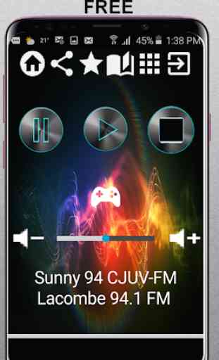Sunny 94 CJUV-FM Lacombe 94.1 FM CA App Radio Free 1