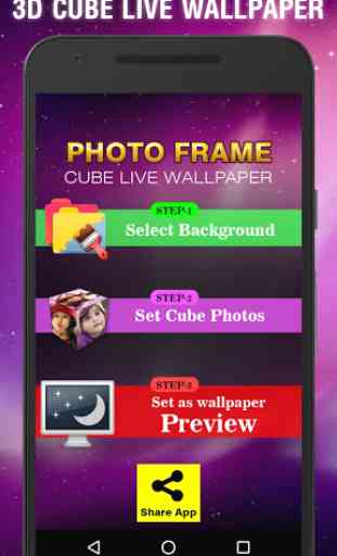 3D Photo Frame Cube Live Wallpaper 1