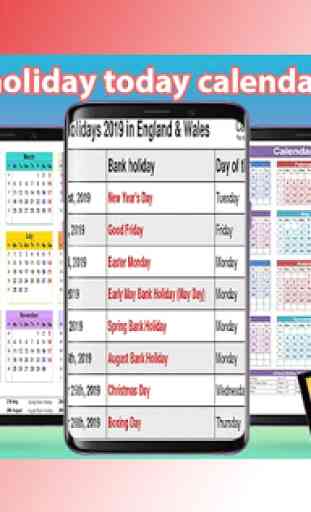 Bank holiday today calendar 2019 1