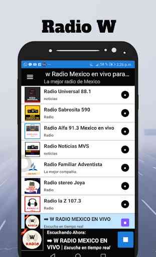 W Radio México en vivo para android 2