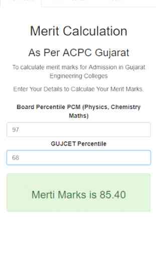 ACPC Merit Calc Gujarat Admission 2019 1