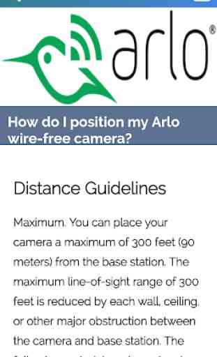 Guide for Arlo cameras 1