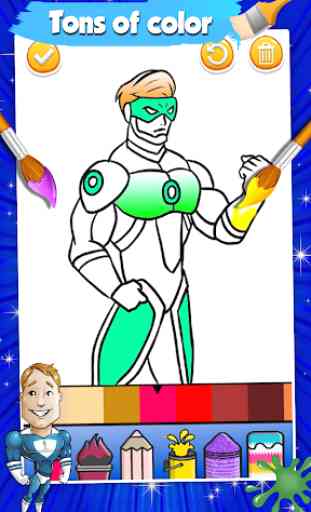 Super Heroes Coloring Pages Glitter & FireWorks 2