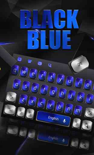 Tastiera in metallo blu nero 2