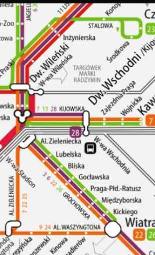 Warsaw Metro & Tram Map 3