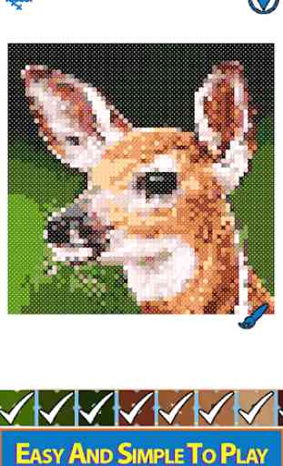 Animals Cross Stitch : Needlework Color by Numbers 4