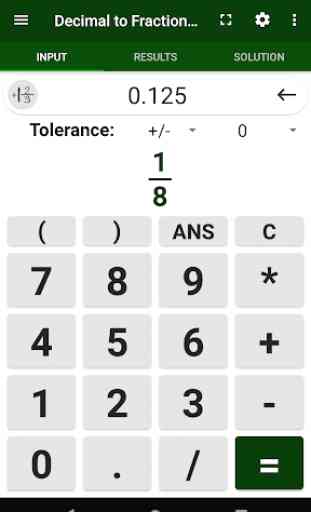 Calcolatore da Decimale a Frazione 1