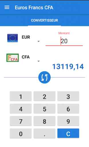 Convertitore di franchi CFA in euro 1