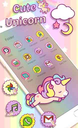 Cute Baby Unicorn Mobile Theme 2