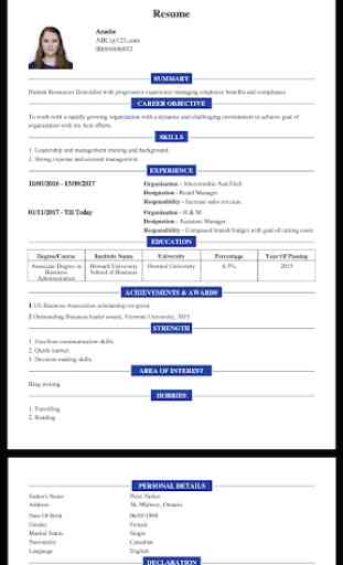 Easy CV Maker Resume Builder Free PDF Templates 3