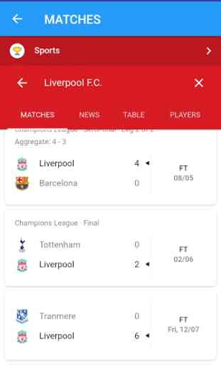 Live Match, Score And Schedule For Liverpool 2