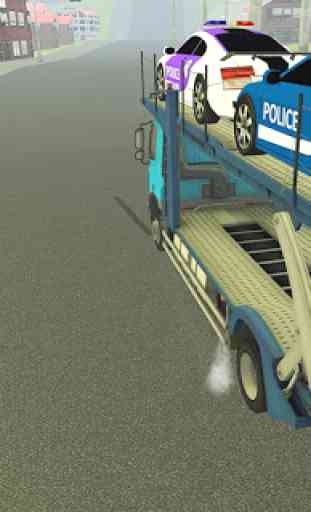 polizia auto trasportatore simulator carico camion 3