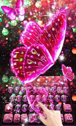 Rosa luccichio farfalla tastiera tema 2