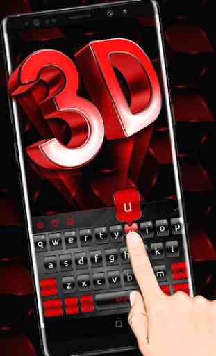 Tema tastiera 3D rosso nero 1