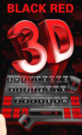 Tema tastiera 3D rosso nero 2
